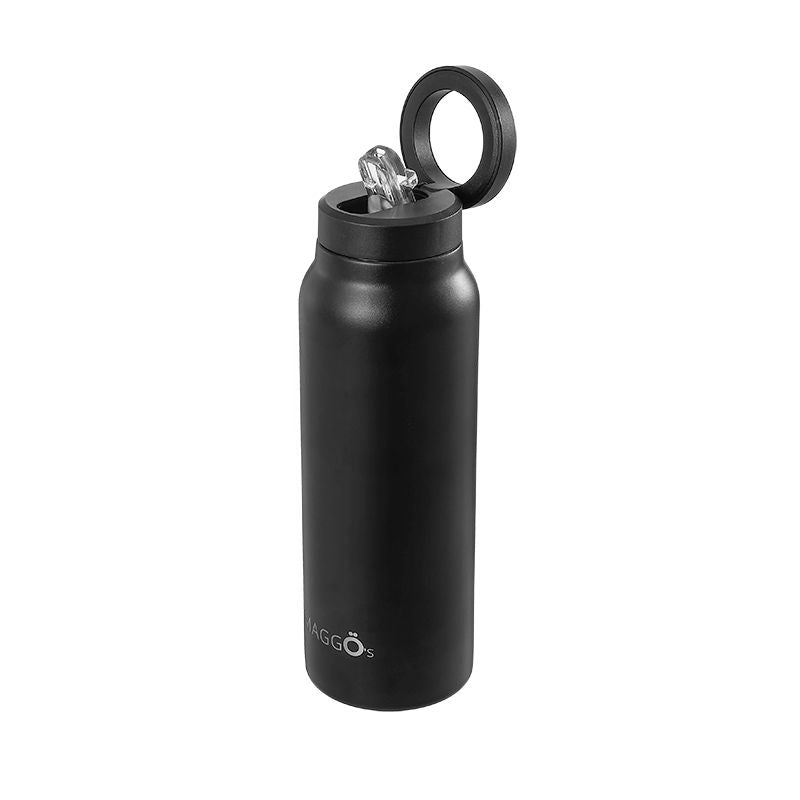Botella térmica MAGGÖ's negra abierta